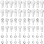 60 fixations murales non - trace blanches pour cadres photo, horloges, d�coration murale sans dommage. ...