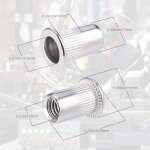 60 pi�ces 304 ecrou a sertir m8 en acier inoxydable t�te plate ecrou aveugle rivet filet� ecrou a rivet ...