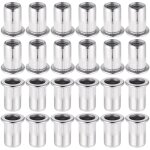 60 pices 304 ecrou a sertir m8 en acier inoxydable tte plate ecrou aveugle rivet filet ecrou a rivet ...