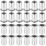 60 pi�ces 304 ecrou a sertir m8 en acier inoxydable t�te plate ecrou aveugle rivet filet� ecrou a rivet ...