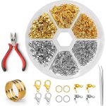 600 pi�ces bijoux perles fermoir bracelet boucle set, fermoir collier en acier argent dor�, attache bracelet ...