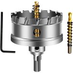 60mm scie � cloche en carbure de tungst�ne, tct foret de scie tr�pan avec 2 forets pilote plaqu�s titane ...