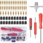 64 pi�ces outils pour valves de pneus, valve pneu, d�monte obus de valve des pneus, demonte obus valve ...
