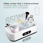 650ml nettoyeur ultrasons, 49000hz nettoyeur ultrasons lunettes pour lunettes, montres, bijoux, pices ...