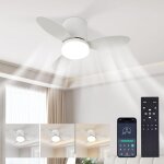 65cm 60w ventilateur plafond avec lumiere - plafonnier led 6 vitesses dimmable avec ventilateur silencieux ...
