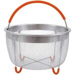 6l panier  vapeur en inox accessoires pour la cuisson des lgumes et des aliments(orange)