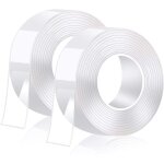 6m ruban adh�sif double face ?extra fort, transparent lavable nano tape, multifonctionnel r�utilisable ...