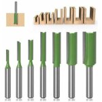 6mm fraise d�fonceuse droite, 7 pi�ces m�ches de routeur droites fraise � tranchants droits jeu de mors ...