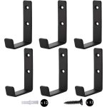 6pcs crochets muraux robustes, crochets en j pour garage, crochets universels noirs � visser, porte - ...