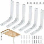 6pcs equerre etagere murale blanche equerre fixation etagere support tagre murale mtal equerre murale ...