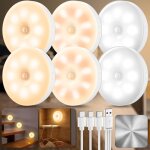 6pcs lampe detecteur de mouvement interieur, veilleuse detecteur de mouvement pour couloir cuisine, clairage ...