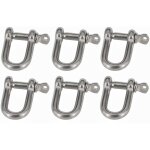 6pcs m8 manille acier inoxydable 304 d manille bracelet manilles de levage fermoir boucle de manille ...