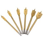 6pcs m�ches plates pelle foret haute teneur pelle pale bits travail du bois forage plat outils de per�age ...