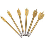 6pcs m�ches plates pelle foret haute teneur pelle pale bits travail du bois forage plat outils de per�age ...