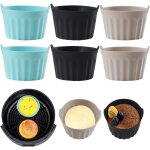 6pcs moule silicone air fryer, plat pour friteuse sans huile, mafin coupe moule, moule pour gteau au ...