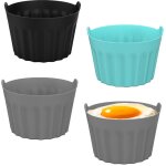 6pcs moule silicone air fryer, plat pour friteuse sans huile, mafin coupe moule, moule pour gteau au ...