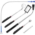 6pcs outil de prhension magntique, 1. 5 / 4 / 20lb outil de ramassage aimant et miroir d'inspection ...