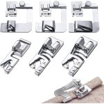 6pcs pied ourlet roulott� en acier inoxydable pied de biche machine a coudre 3 pieds presseurs � ourlet ...