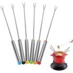 6pcs piques  fourchettes, fourchettes  fondue en acier inoxydable, fondue chocolat fourchettes pour ...