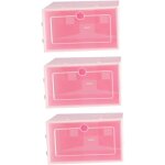 6pi�ces bo�tes chaussures transparentes empilables plastique �paissi s rose rangement organisateur pour ...