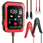 6v 12v rougechargeur 6v / 12v pour batteries de voiture et de moto, compatible avec les batteries au ...