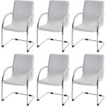 Mendler - 6x chaise de salle à manger samara, chaise cantilever, chaise de cuisine avec dossier, pvc ... Mendler - 6x chaise de salle à manger samara, chaise cantilever, chaise de cuisine avec dossier, pvc ...