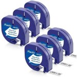 6x compatible dymo ruban 12mm x 4m pour dymo letratag xr lt - 100h lt - 100t letratag 200b �tiqueteuse, ...