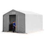 Toolport - 6x6m hangar pvc 850 n, h. 3m avec porte coulissante Toolport - 6x6m hangar pvc 850 n, h. 3m avec porte coulissante