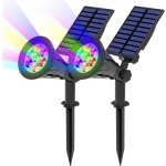 7 led lampe solaire 2packs solaire projecteur avec 7 couleurs changent ext�rieur sans fil etanche ip65 ...