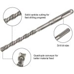 7 pi�ces (5 mm 16 mm) m�ches � percussion �lectriques m�ches crois�es pour b�ton, brique, pierre, naturel. ...