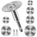 7 pi�ces disques de coupe pour perceuse, hss lames de perceuse � disque avec (60mm) tige hexagonale 1 ...