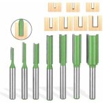 7 pi�ces fraise droite defonceuse, routeur droite � simple duble fl�te � bois, fraise defonceuse 6mm, ...