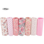 7 pi�ces tissu coton fleurs roses carr�s de couture patchwork diy pr�d�coup�s pour artisanat