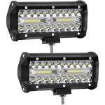 7 pouces 120w projecteur phare de travail led wanyi lampe de travail 12v / 24v pour vehicule 6000k 12000lm ...
