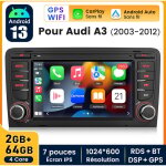 7 pouces carplay autoradio pour audi a3 2003 - 2012 android 2 + 64gb junsun