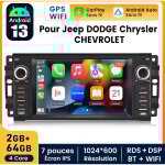 7 pouces carplay autoradio pour jeep dodge chrysler chevrolet 2 + 64gb junsun