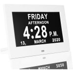7  pouce lcd horloge num�rique calendrier, horloge alzheimer avec date jour et heure, auto dimming, affichage ...
