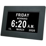7' pouce led horloge num�rique calendrier avec date jour et heure horloge non - abr�g�e auto dimming ...