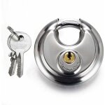 70 mm grande distribution cadenas en acier inoxydable forme ronde g�teau lock entrep�t porte disc cha�ne ...