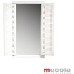 Mucola - 72cm miroir mural déco miroir étagère volet roulant shabby chic bois blanc Mucola - 72cm miroir mural déco miroir étagère volet roulant shabby chic bois blanc
