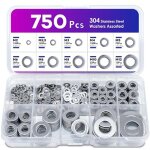 750 pices rondelles inox, 9 tailles rondelles metal, rondelle m2 m2. 5 m3 m4 m5 m6 m8 m10 m12, rondelles ...