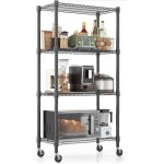 76 x 35 x 182 cm �tag�re industrielle lourde � roulettes r�glable en hauteur, �tag�re de rangement � ...