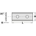 790. 360. 01 couteau r�versible std (2 / 35�) 36x12x1, 5mm hw - f1730