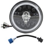 7in moto led angel eye phare crne tte motif blanc clairage impermable l'eau modification universelle ...