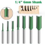 7pcs fraise droite  queue de 6 mm, fraise droite defonceuse, pour bois carbure de tungstne outil de ...