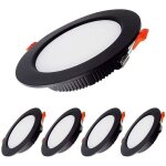 7w spot led encastrable dimmable noir extra plat 230v 5 pack, 700lm = 70w incandescence, ip44, blanc ... 7w spot led encastrable dimmable noir extra plat 230v 5 pack, 700lm = 70w incandescence, ip44, blanc ...