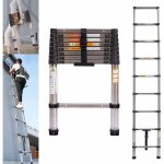8. 5ft �chelle pliable en acier inoxydable de 260cm �chelle de grenier, folding ladder charge maximale: ...