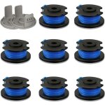 8 bobines de rechange pour cable d'alimentation automatique ryobi 1, 65 mm (0, 065 ) avec capuchons, ...