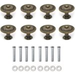 8 boutons meuble antiques bronze, pour armoire, tiroir, porte, placard, penderie, avec vis