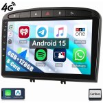 8 c?urs android 15 pour peugeot 308 408 2007 - 2013 autoradio carplay gps wifi 6 + 128gb